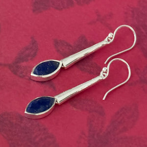 Stoned Lapiz TearDrop Earrings
