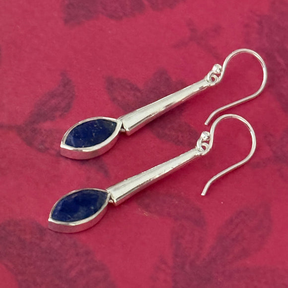 Stoned Lapiz TearDrop Earrings