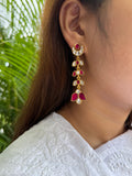 Opulent Gold Kundan Long Leafdrops
