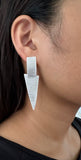 Silver Funky Triangular Earrings