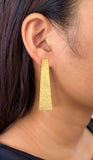 Silver Beaten Gold plated Long Earrings