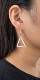 Silver Triangular Hoop Earrings