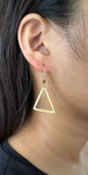 Silver Goldplated Triangular Hoop Earrings
