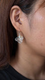 Stoned Pearl Leafy Earrings