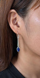 Stoned Lapiz TearDrop Earrings