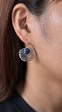 Stoned Lapiz Mesh Earrings