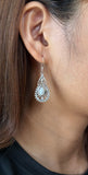 Stoned Pearl Teardrop Earrings