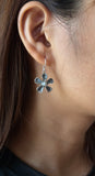 Stoned Pearl Flower Earrings