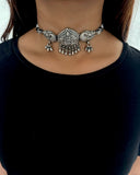 Tribal Dual Peacock Floral Choker