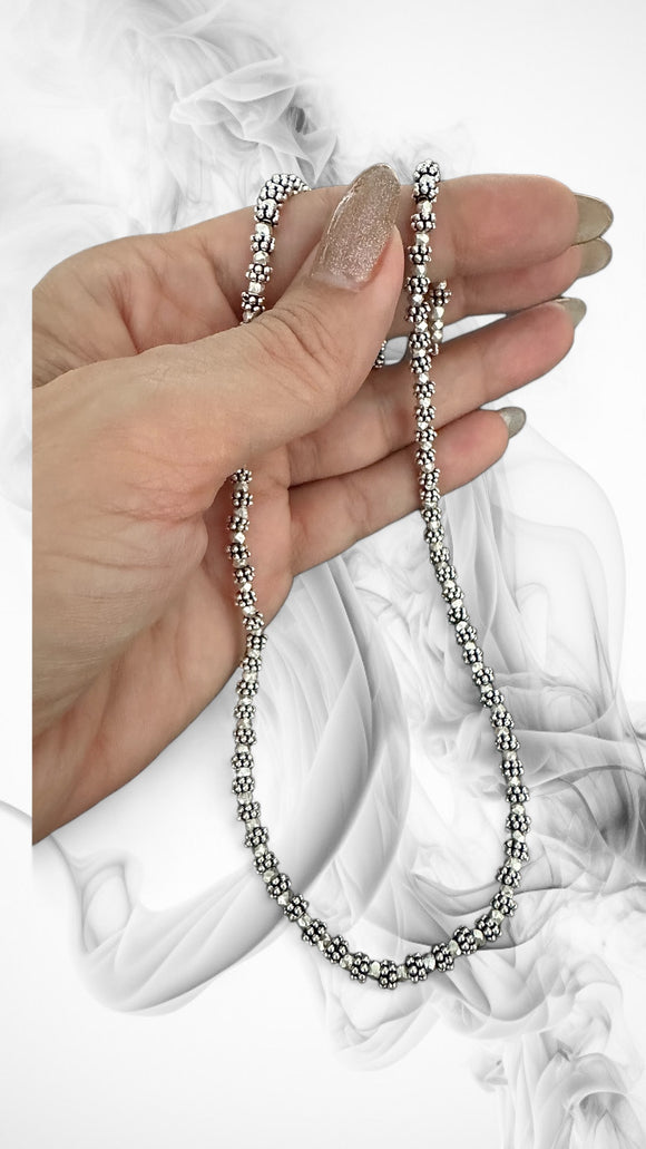 Silver Carved Balls Chain