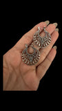 Silver Carved Loops With Design