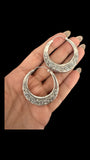 Silver Big Carved Loops