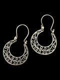 Silver Small Carved Hanging Loops