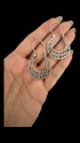 Silver Small Carved Hanging Loops