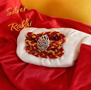 Silver Rakhi Mor Pankhi