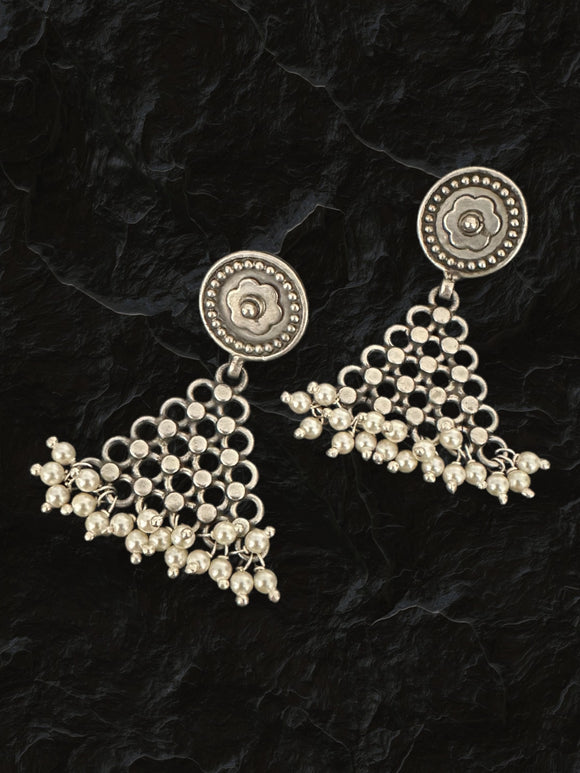 Pristine Triangular Pearl Earrings