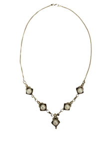 Stonned Pearl Square Necklace