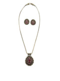 Stonned Garnet Necklace With Earrings
