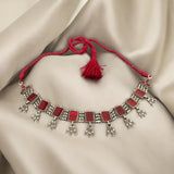 Red Rectangles Sheesha Neckpiece