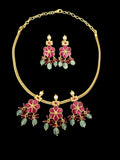 Auric Flower Kemp Necklace with Earrings