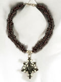 Stonned Garnet Flower Necklace