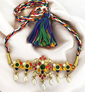 Auric Floral Kundan Pearl Necklace
