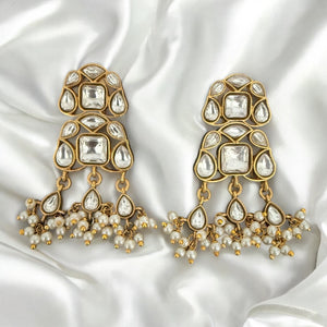 Opulent Gold Moissanite Earrings