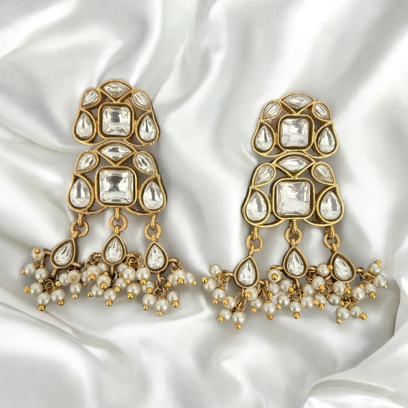 Opulent Gold Moissanite Earrings