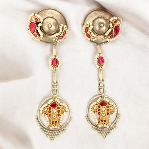 Two Tone Bird Long Earring