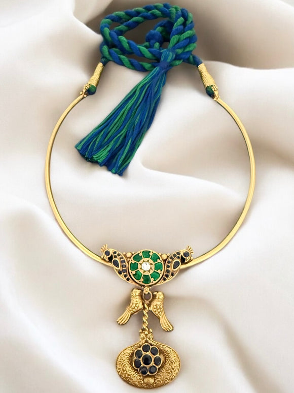 Auric Statement Peacock Floral Hasli Necklace