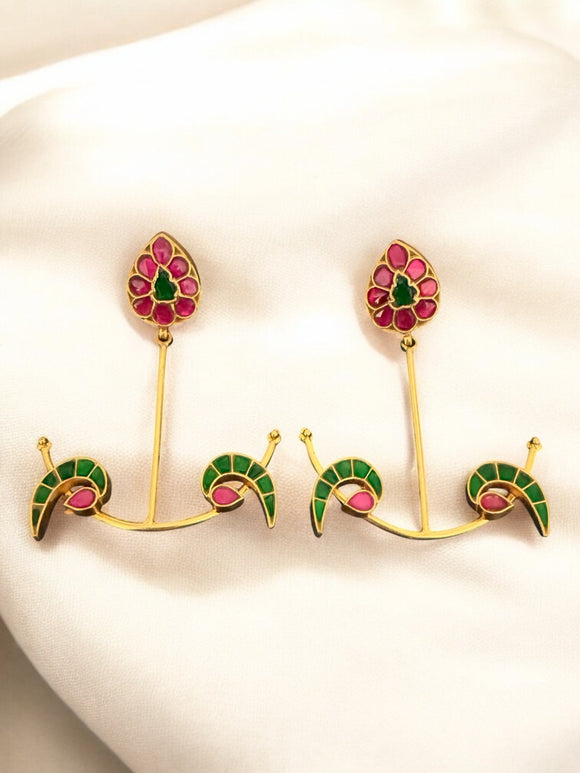 Opulent Gold Kundan Birds Boat