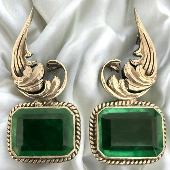 Stoned Winged Earrings