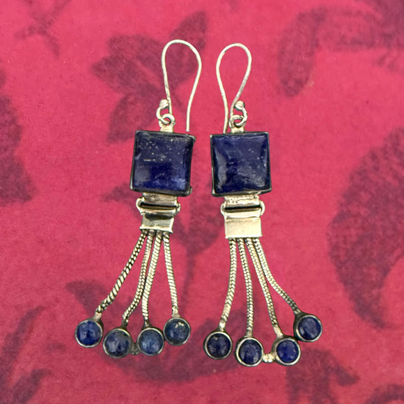Stoned Lapiz Multi Drop Earrings