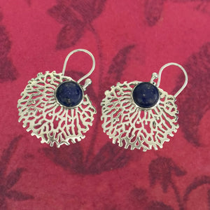 Stoned Lapiz Mesh Earrings
