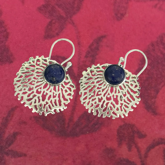 Stoned Lapiz Mesh Earrings