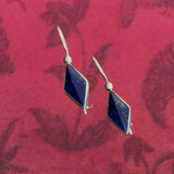 Stoned Lapiz Rhombus Earrings