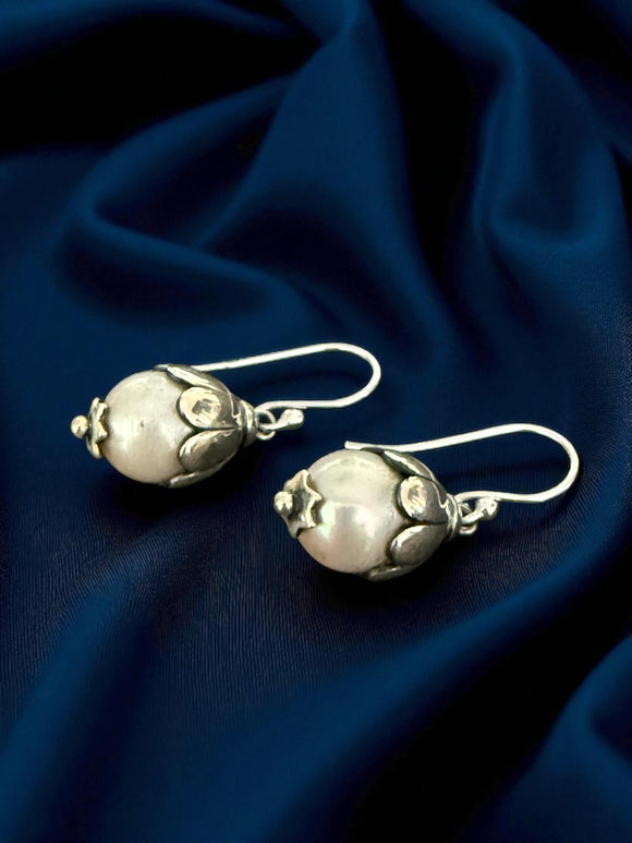 Stoned Pearl Drop Earrings