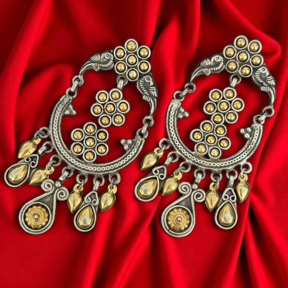 Two Tone DualBird Chandbali Earring