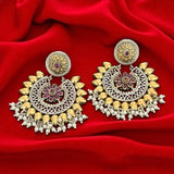 Two Tone Floral Chandbali Earrings