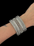 Carved Mesh Broad Cuff