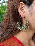 Two Tone Floral Bali Earrings