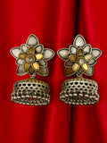 Two Tone Floral Jali Jhumkie