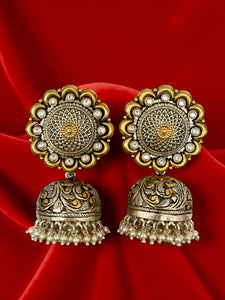 Two Tone Floral Chitai Jhumkie