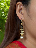 Two Tone Long Ball Earrings