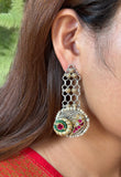 Two Tone Bird Disc Earrings