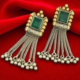 Two Tone Green Droplet Earrings