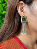 Two Tone Green Droplet Earrings