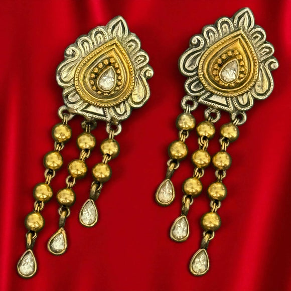 Two Tone Teardrop Earrings