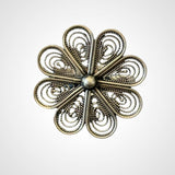 Silver Carved Flower Ring