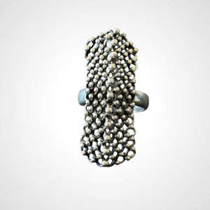 Silver Long Jali Ring